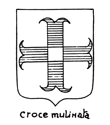 Image of the heraldic term: Croce mulinata
